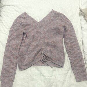 Willow & Wind Purple Knit V-Neck Sweater - Size XS